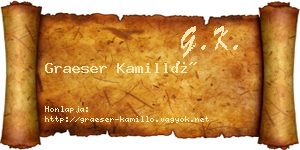 Graeser Kamilló névjegykártya